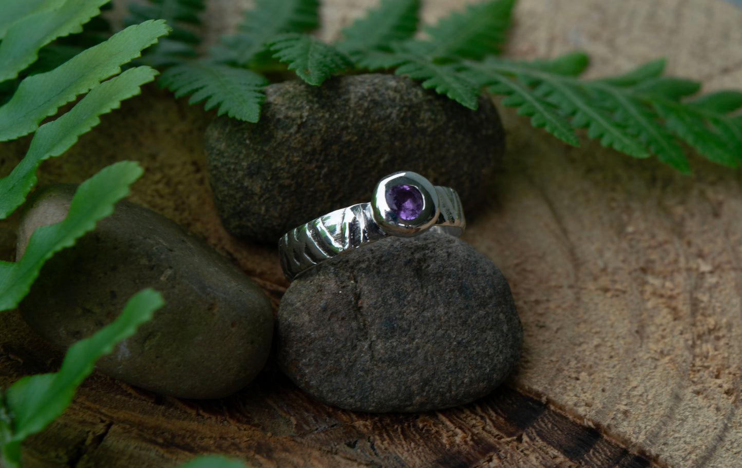 Amethyst Gypsy ring size K-