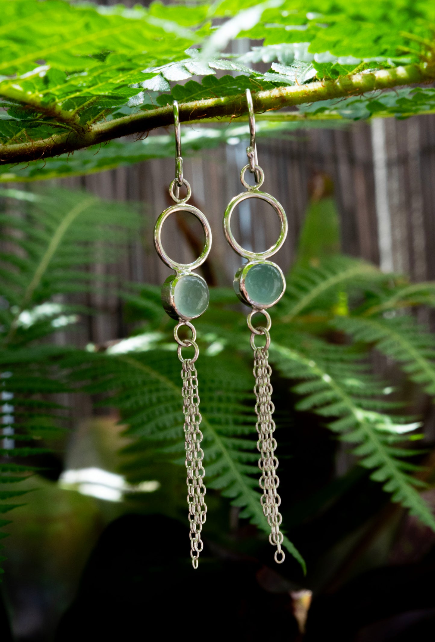 Blue chalcadony Sterling silver hooks