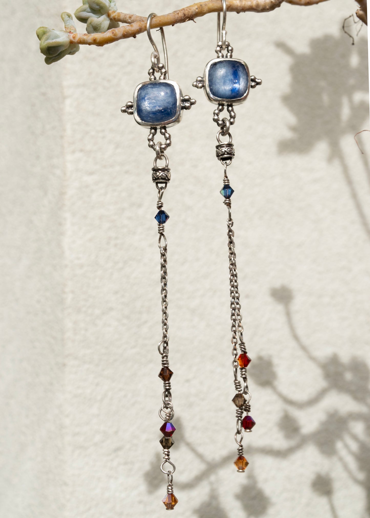 Sterling Silver Kyanite ear hooks