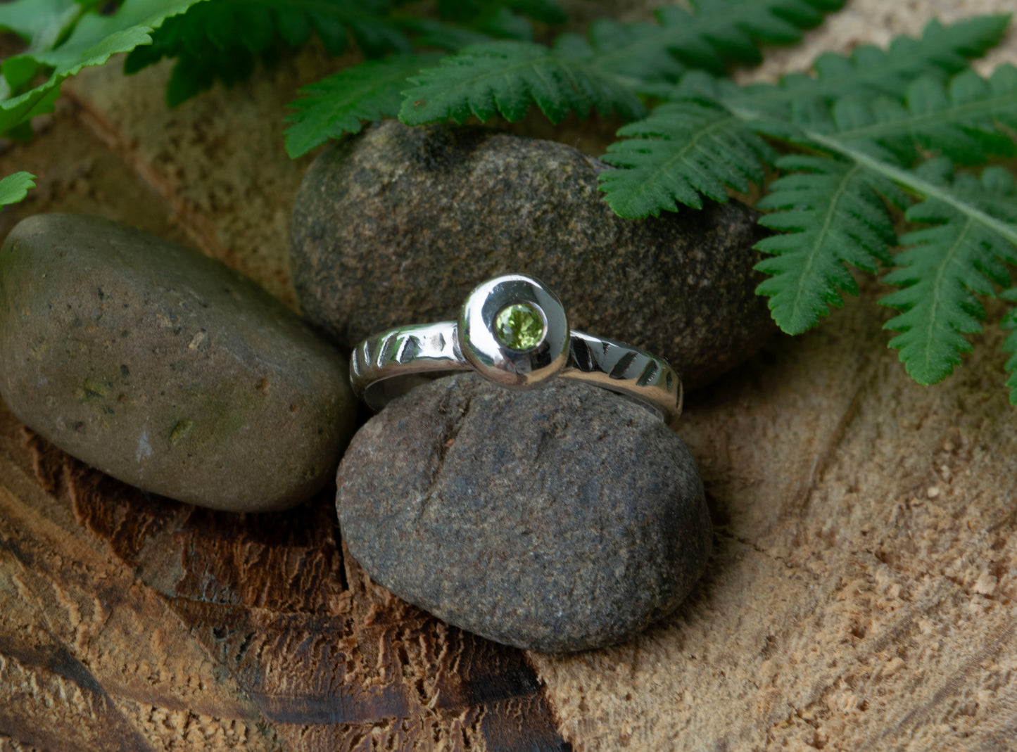 Peridot Gypsy ring size p-