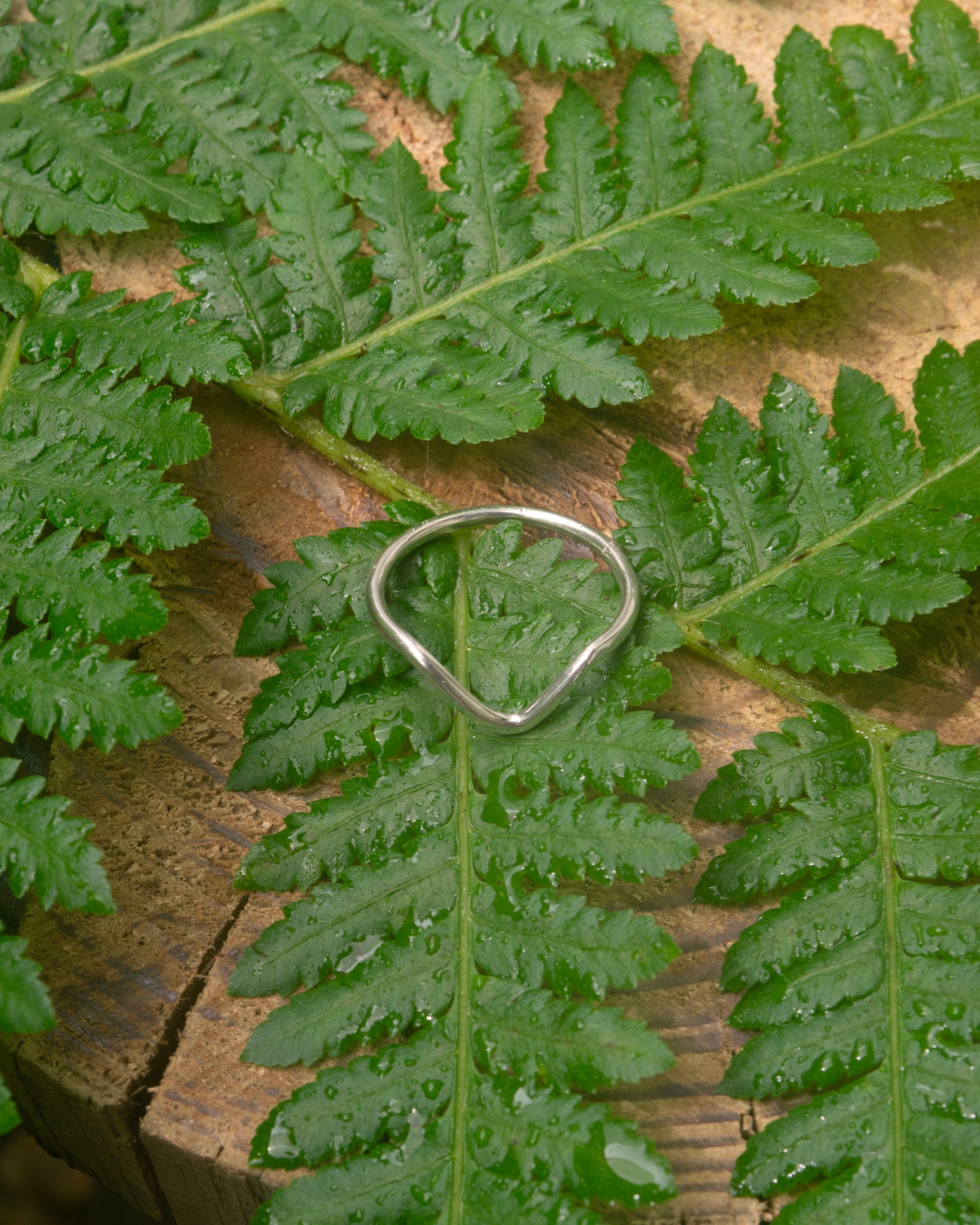 Stirling silver v ring size P