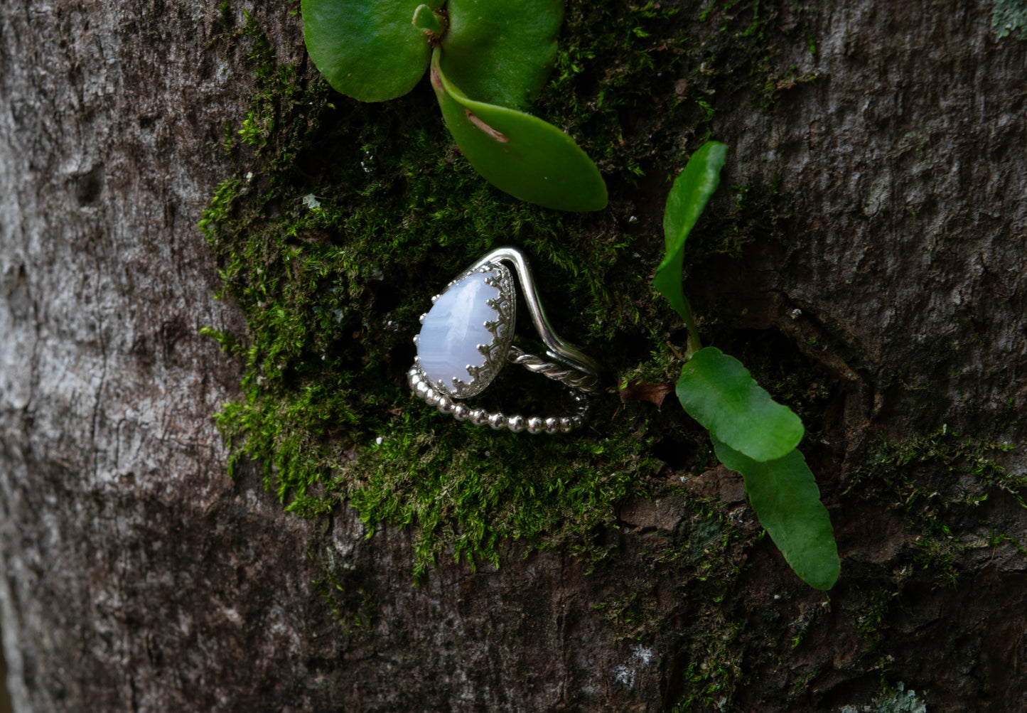 Blue lace agate 3 piece set size J