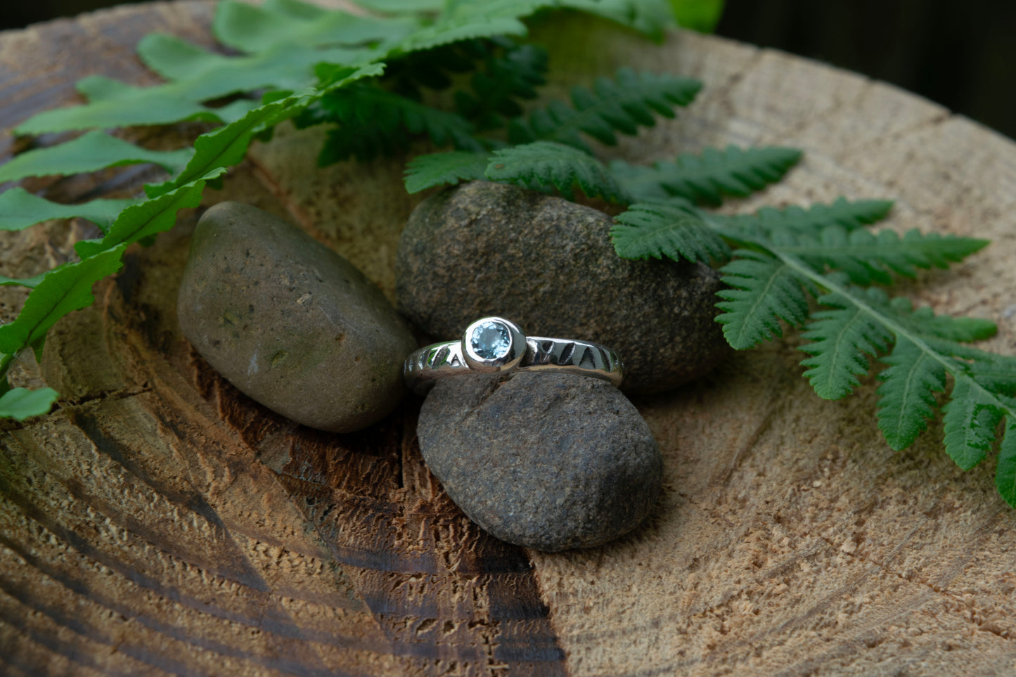 Blue Topaz Gypsy ring size M-