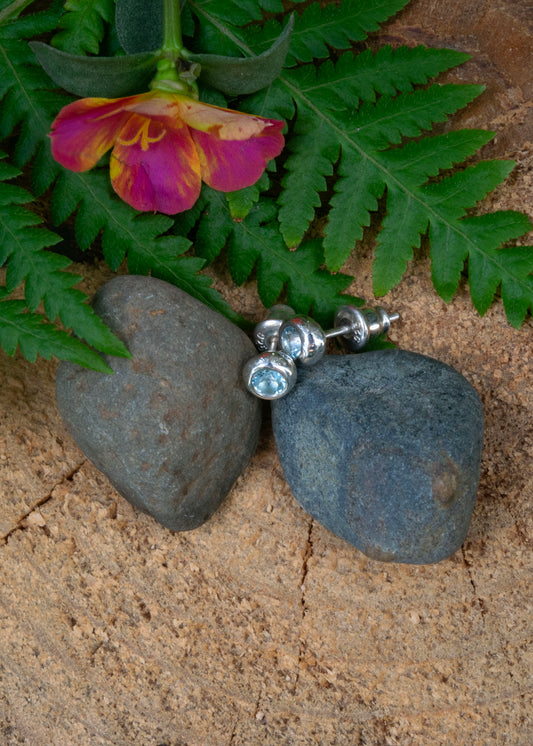 Gypsy studs blue topaz