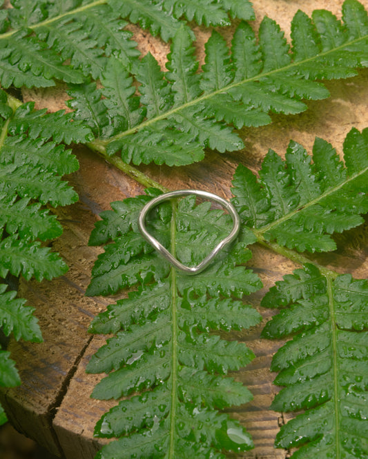 Stirling silver v ring size P